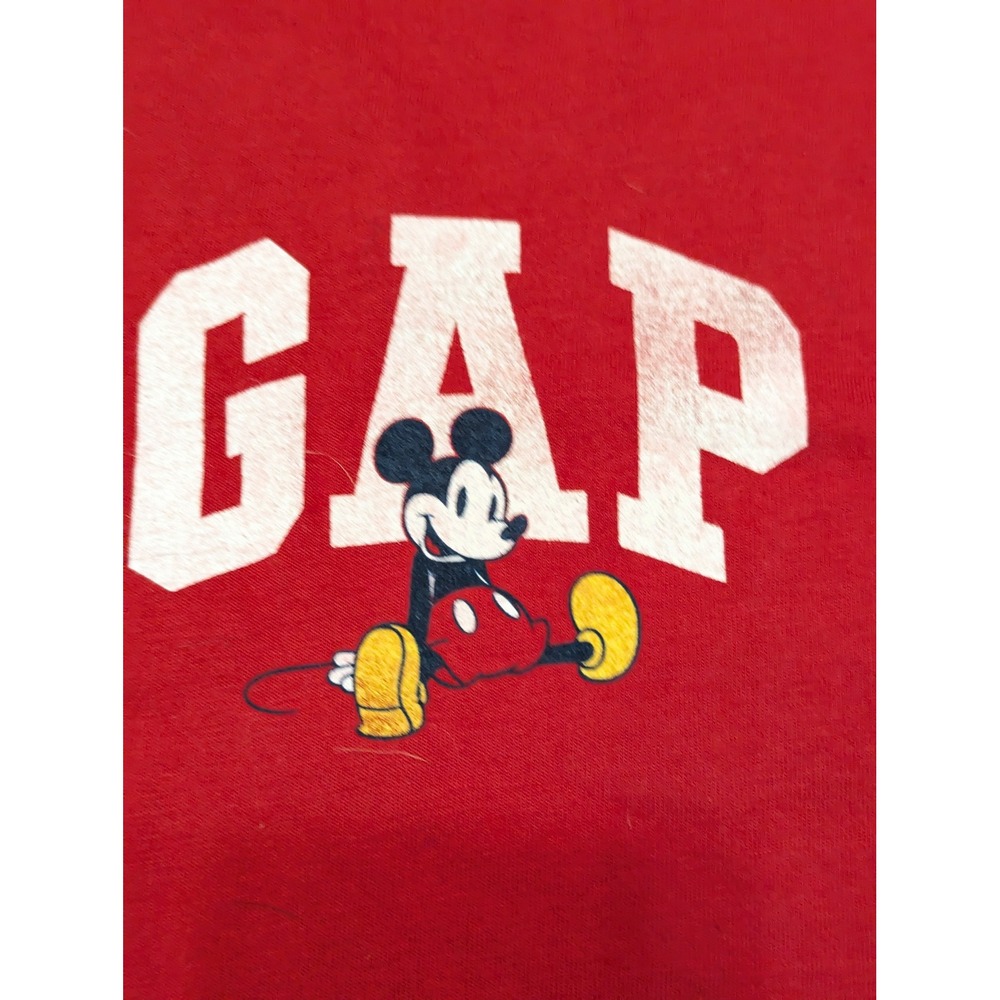 GAP x Disney Mickey Mouse Kids T-Shirt‎ Red Size Large Organic Cotton